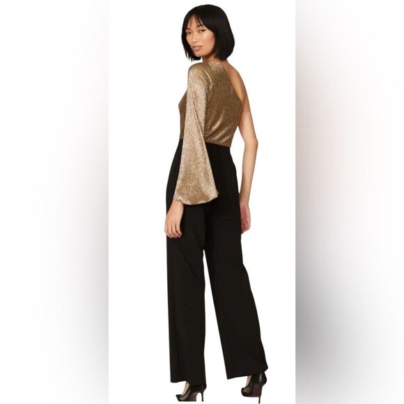 Lauren Ralph Lauren Copper One Shoulder Jumpsuit Size 6 - Picture 3 of 13